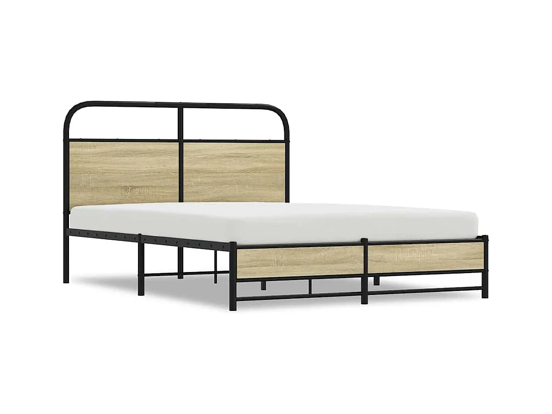 Cadre de lit sans matelas 135x190 cm chêne sonoma