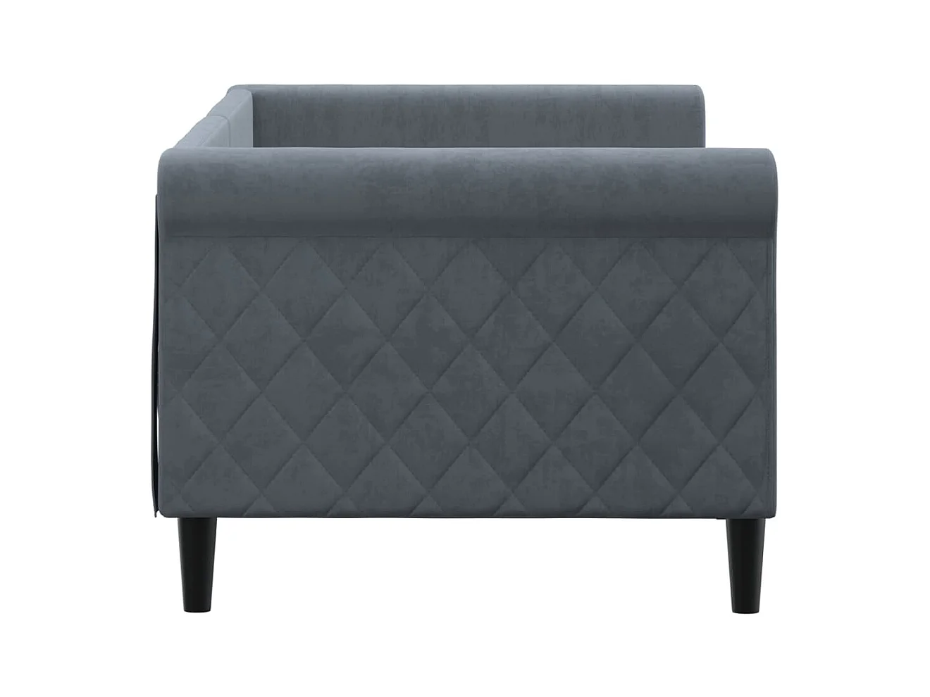 Lit de repos gris foncé 80x200 cm velours