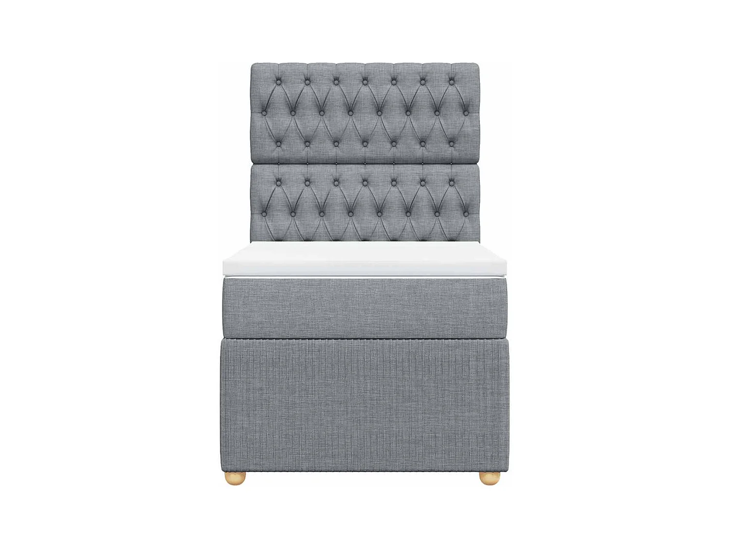 Boxspringbett mit Matratze Hellgrau 80x200 cm Stoff