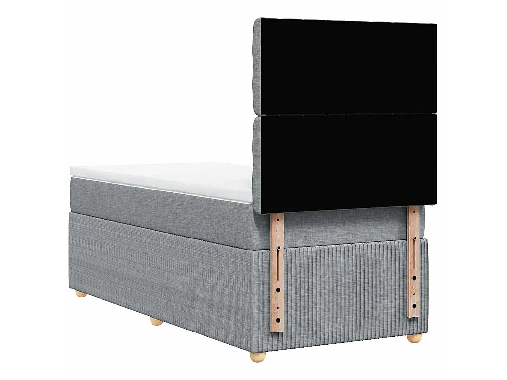 Boxspring met matras stof lichtgrijs 80x200 cm