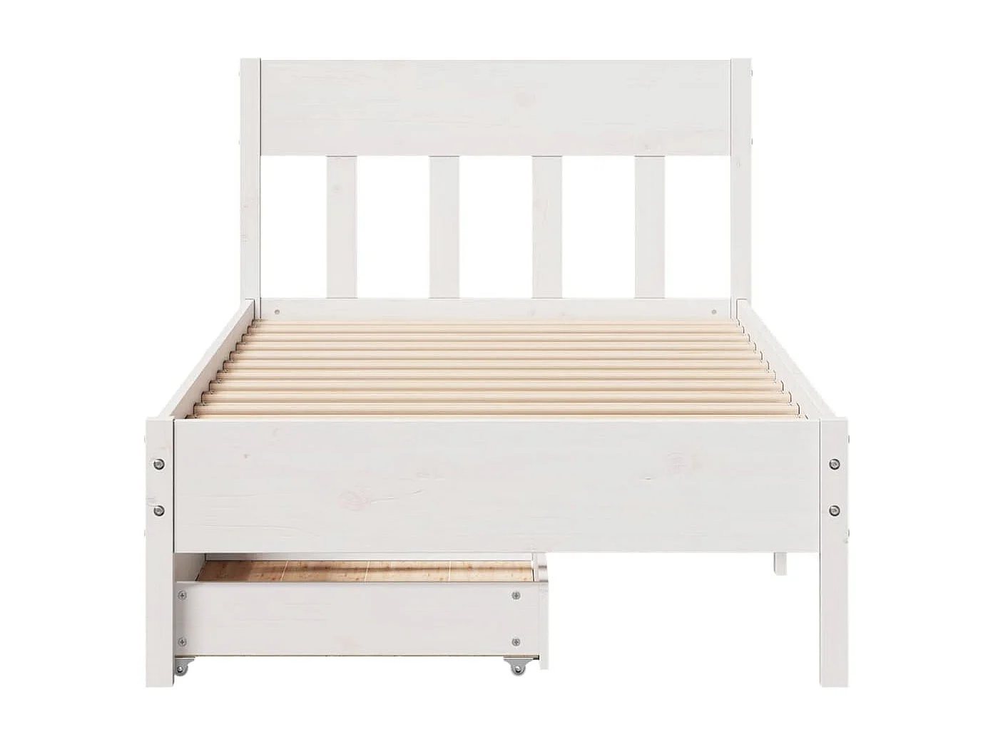 Cadre de lit sans matelas blanc 75x190 cm bois de pin massif