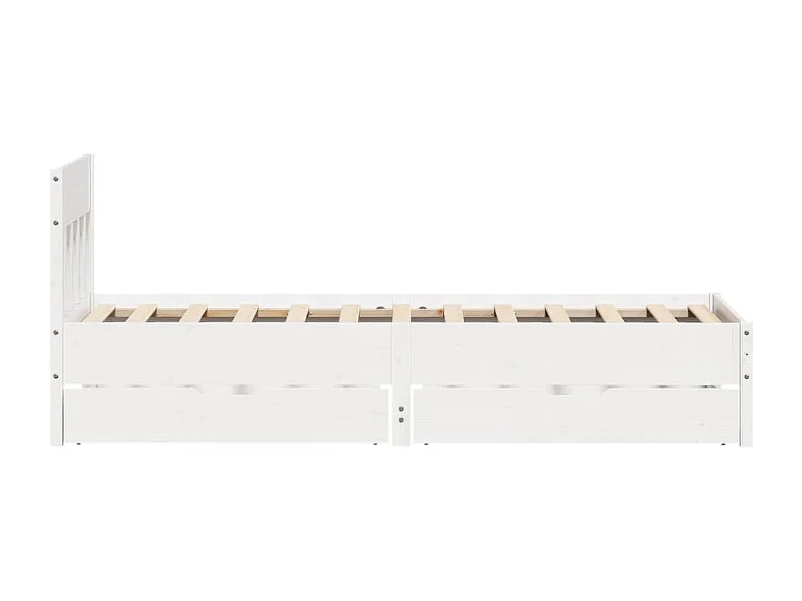 Cadre de lit sans matelas blanc 75x190 cm bois de pin massif