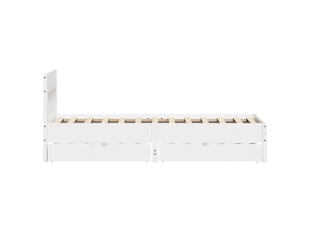 Cadre de lit sans matelas blanc 75x190 cm bois de pin massif