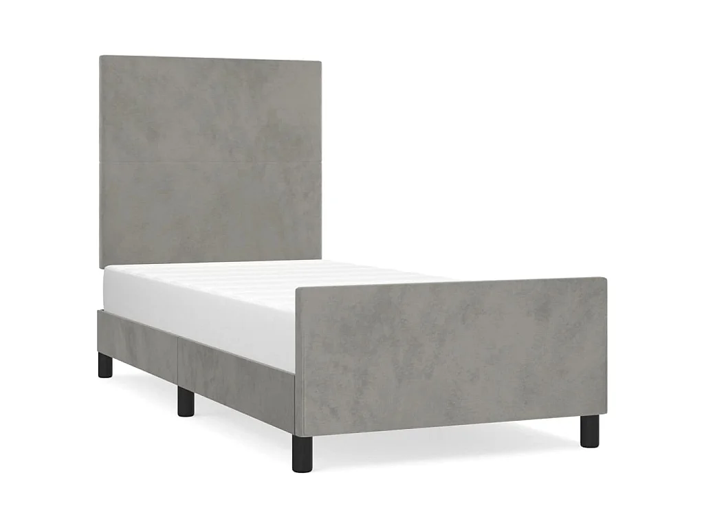 Giroletto senza Materasso Grigio Chiaro 80x200 cm Velluto