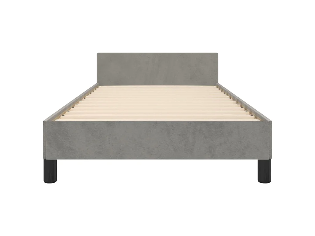 Giroletto senza Materasso Grigio Chiaro 80x200 cm Velluto