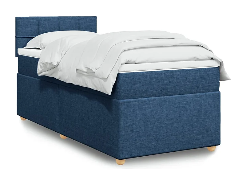 Boxspring met matras stof blauw 80x200 cm