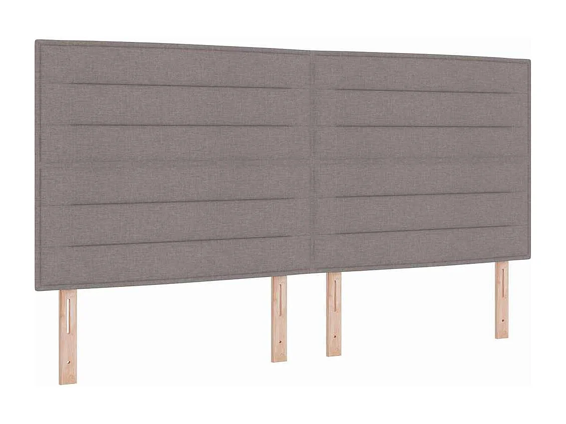 Lit à ressorts avec matelas Taupe 200 x 200 cm tissu