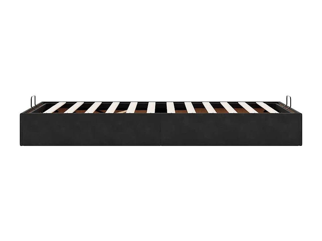 Estructura de cama otomana sin colchón terciopelo negro
