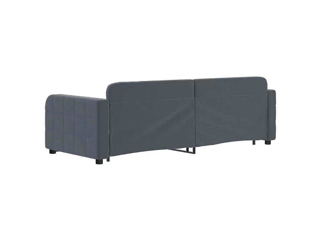 Slaapbank onderschuifbed en lades 80x200 cm fluweel donkergrijs