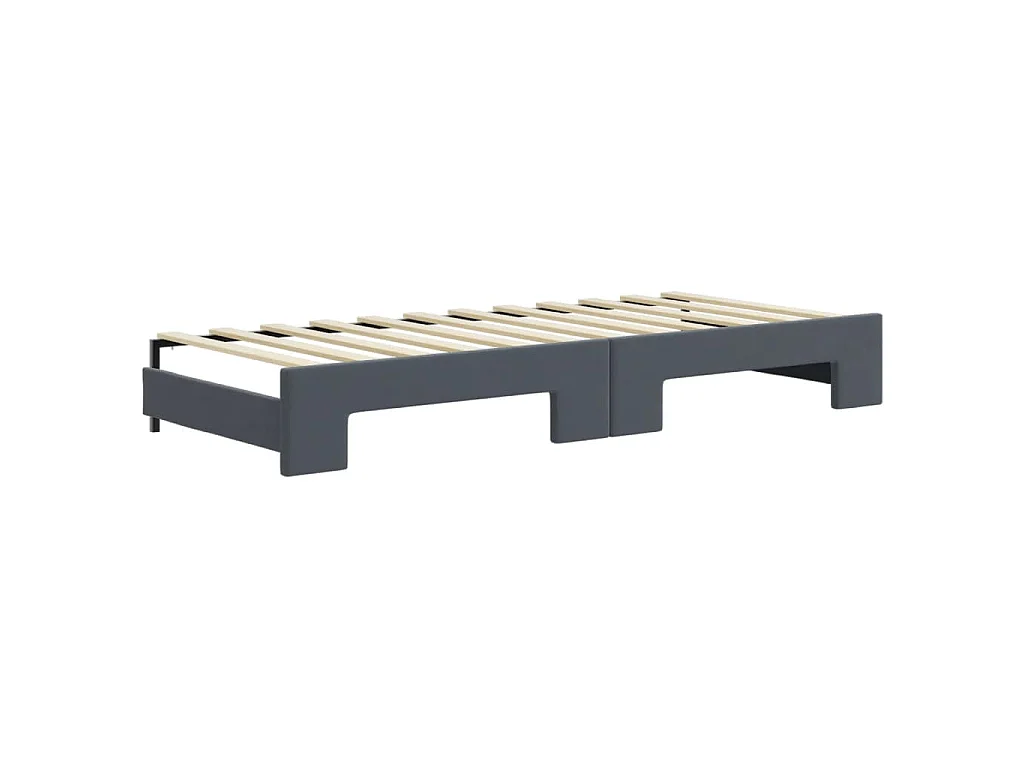 Slaapbank onderschuifbed en lades 80x200 cm fluweel donkergrijs