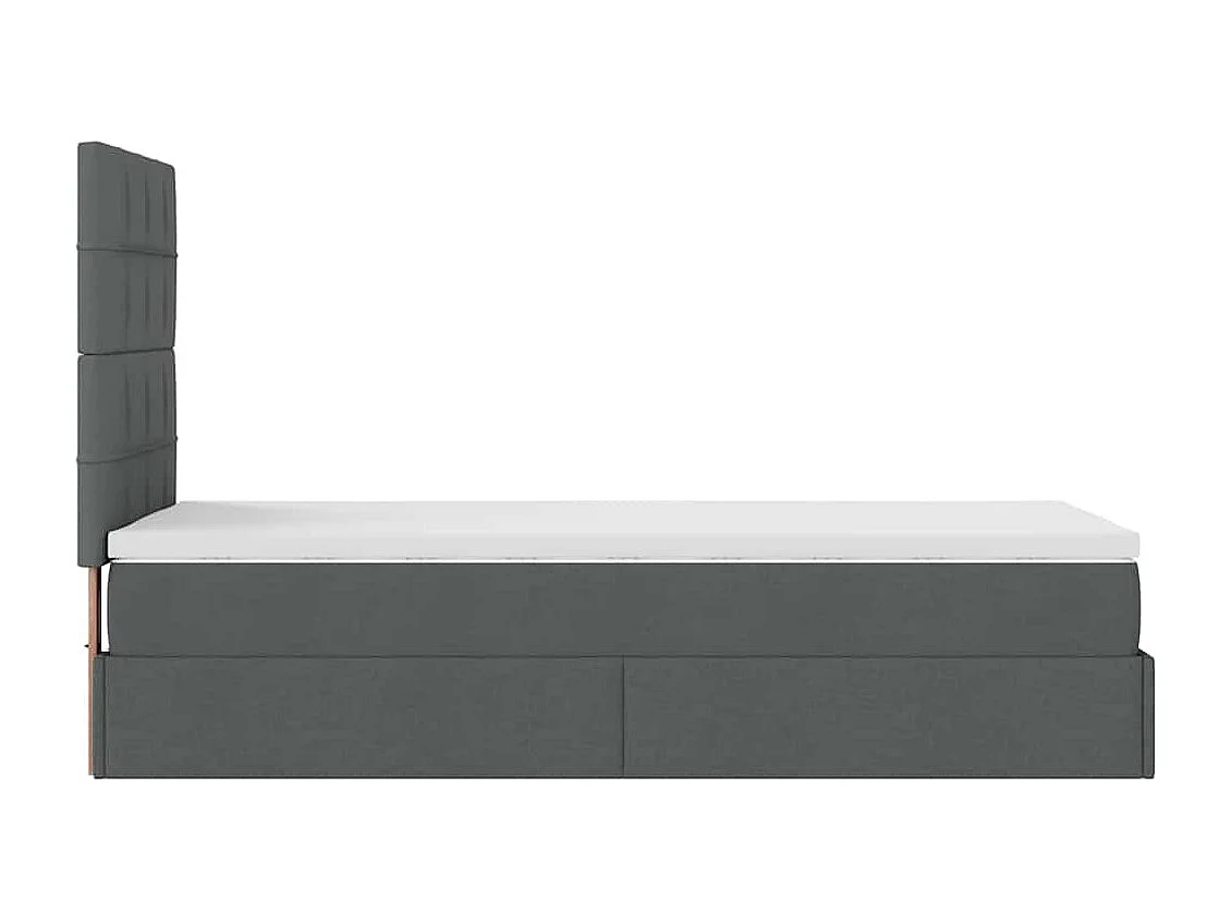 Estructura cama otomana colchón tela gris oscuro 80x200cm
