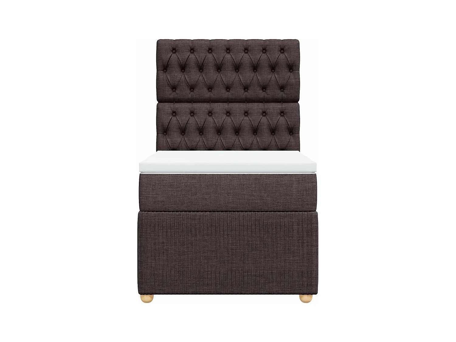 Boxspringbett mit Matratze Dunkelbraun 80x200 cm Stoff