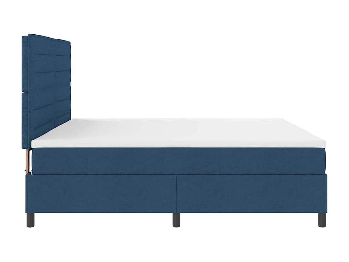 Letto a molle con materasso Blu 200 x 200 cm Tessuto