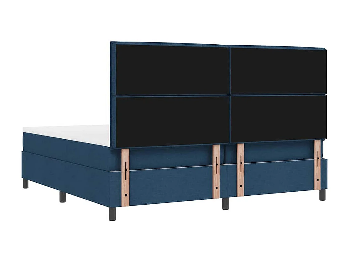 Letto a molle con materasso Blu 200 x 200 cm Tessuto