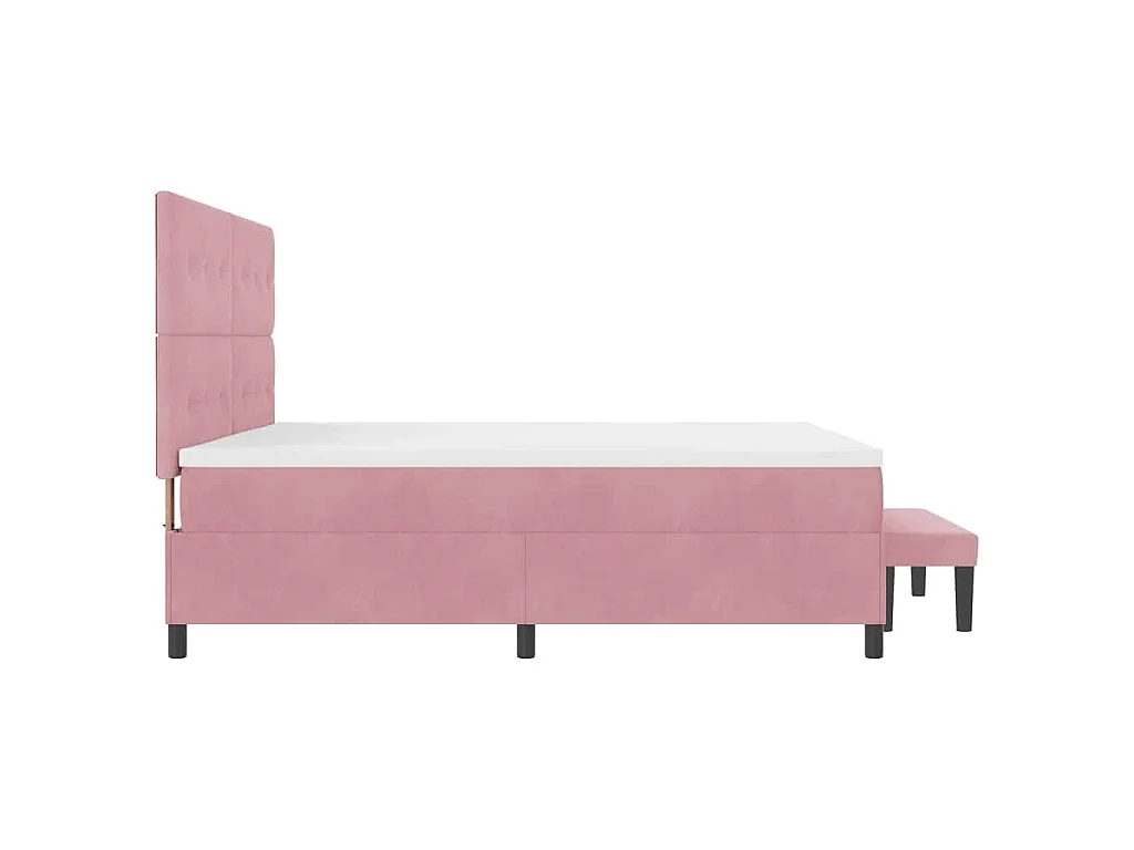 Letto a molle con testiera Rosa 200 x 200 cm Velluto