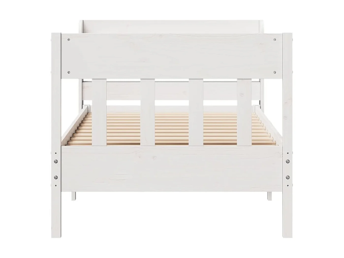 Bedframe zonder matras massief grenenhout wit 75x190 cm