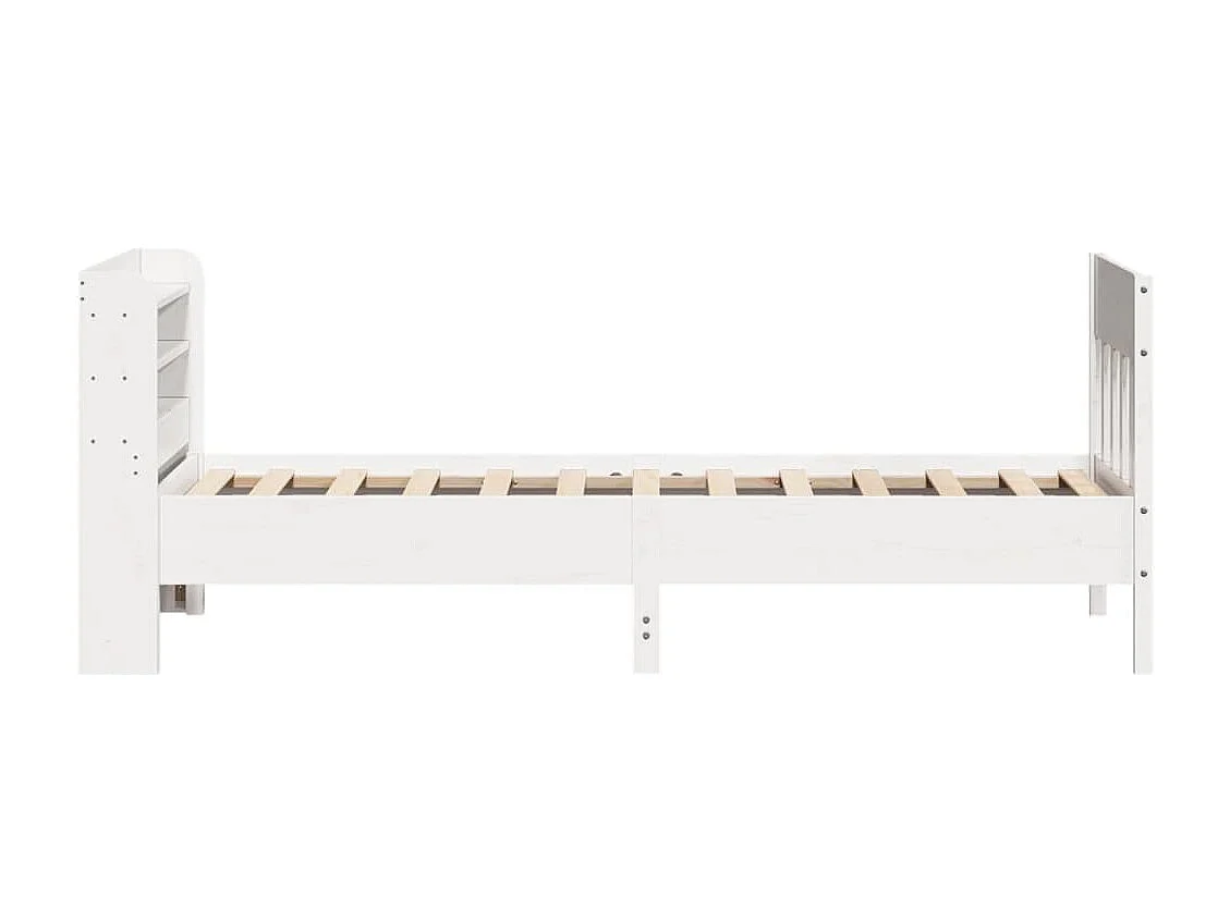 Bedframe zonder matras massief grenenhout wit 75x190 cm