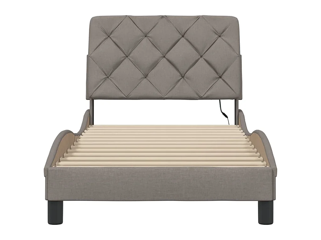 Bedframe met LED zonder matras 80x200 cm stof taupe