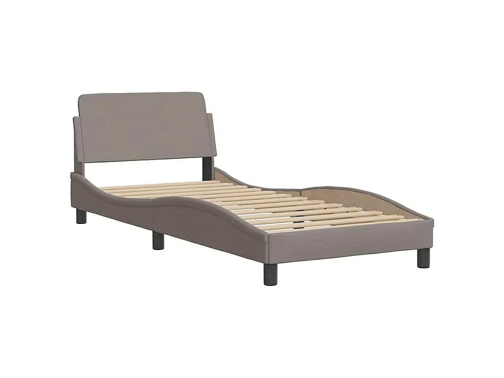 Bedframe met LED zonder matras 80x200 cm stof taupe