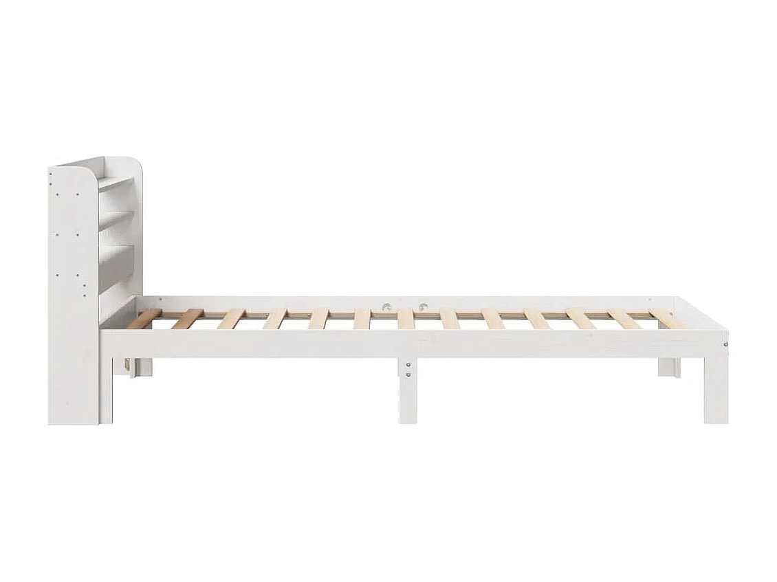 Cadre de lit avec tête de lit sans matelas blanc 75x190 cm