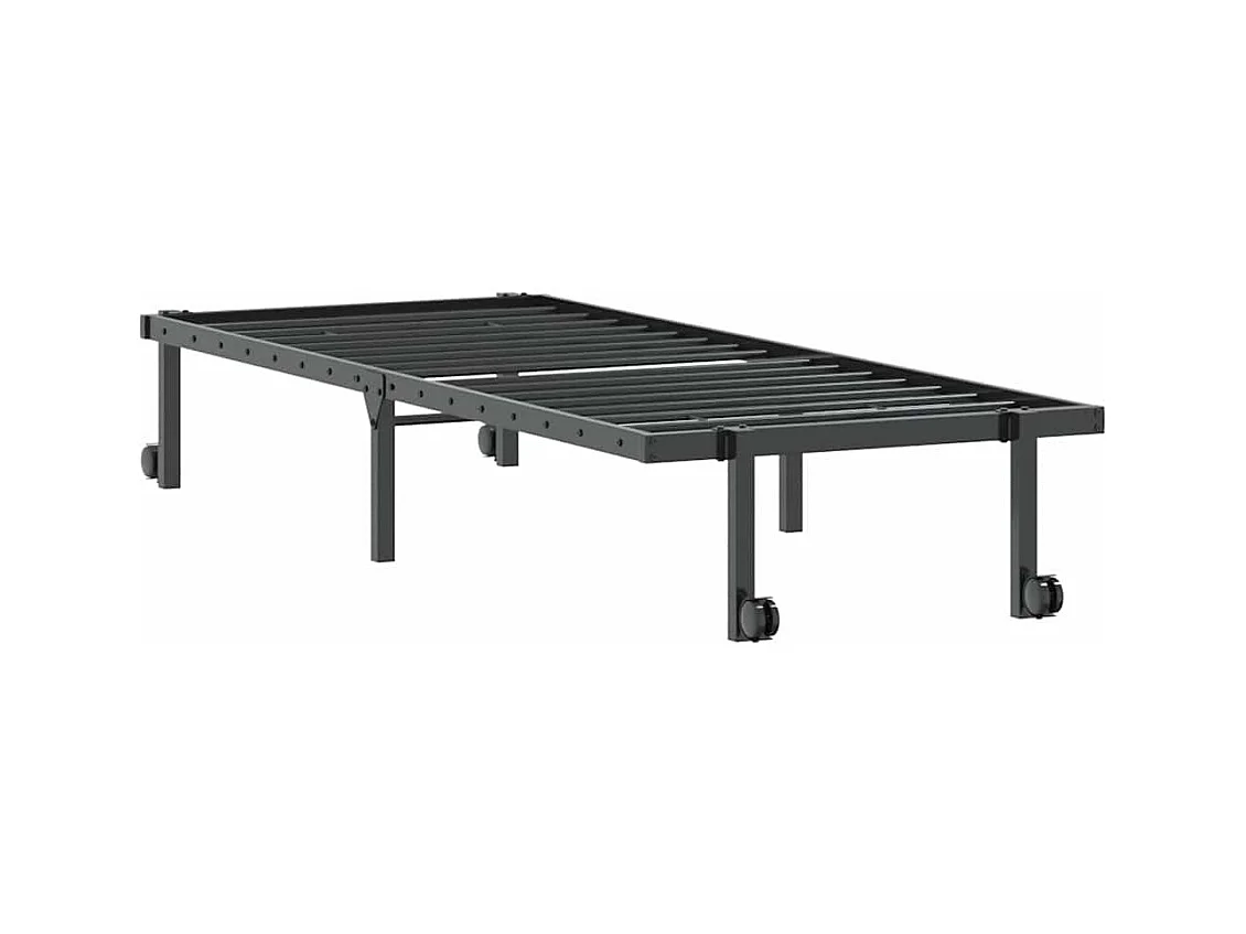 Estructura de cama sin colchón plegable negro acero 80x200 cm