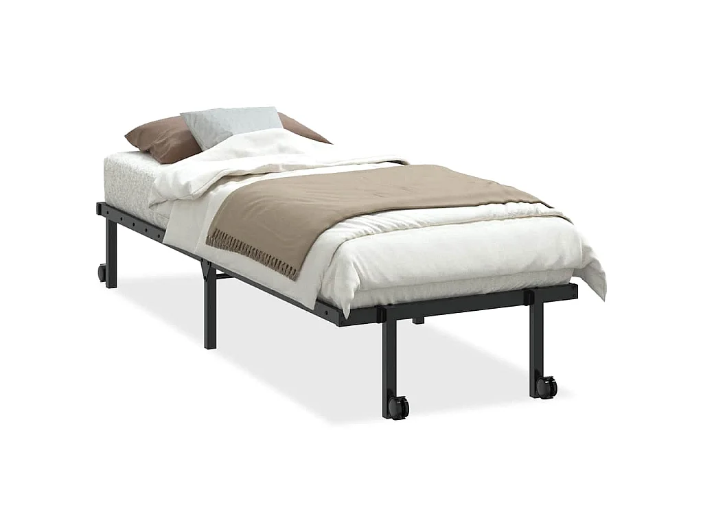Bedframe zonder matras opvouwbaar 80x200 cm staal zwart
