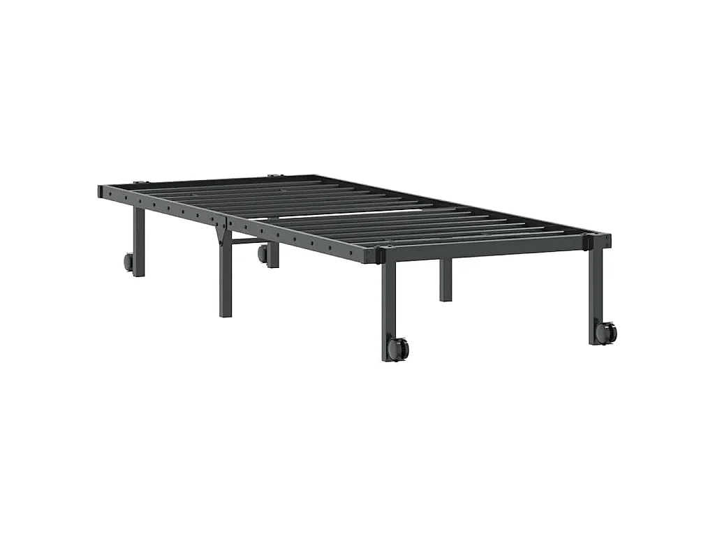 Bedframe zonder matras opvouwbaar 80x200 cm staal zwart