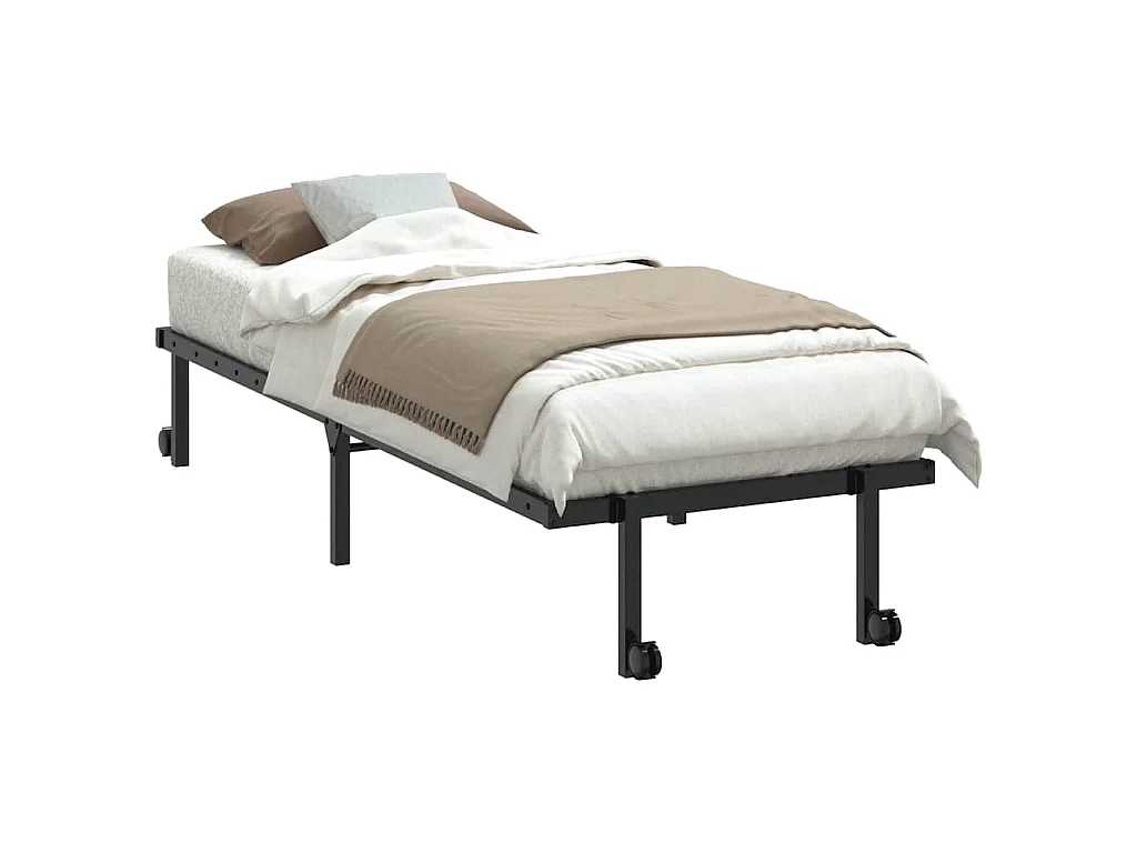 Bedframe zonder matras opvouwbaar 80x200 cm staal zwart