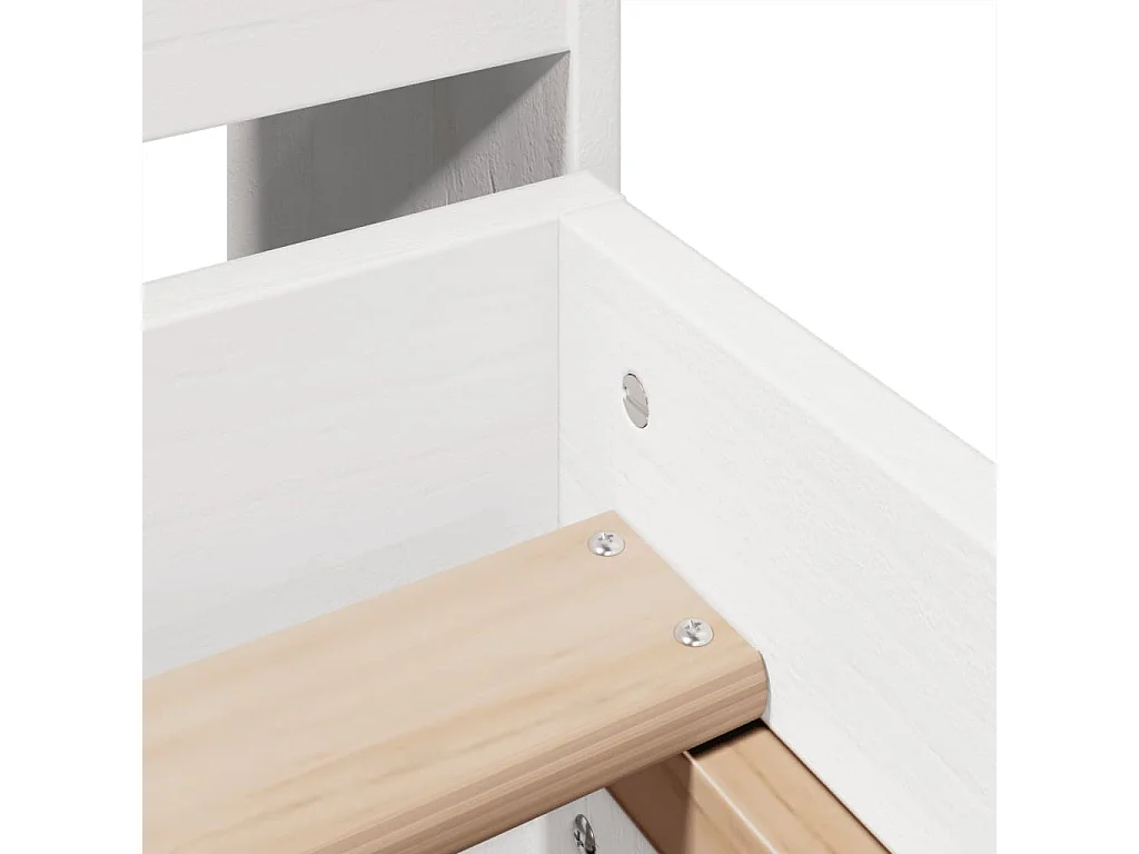 Cama sem colchão 135x190 cm madeira de pinho maciça branco