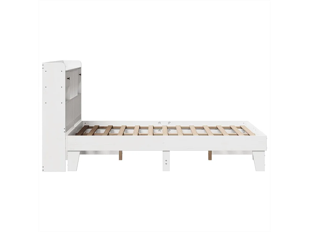 Cama sem colchão 135x190 cm madeira de pinho maciça branco