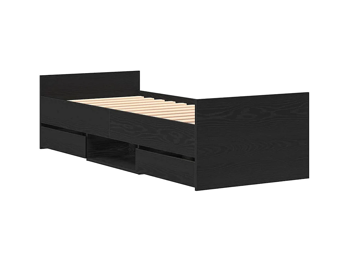 Cadre de lit Chêne noir 193 x 78 x 50 cm Bois d'ingénierie