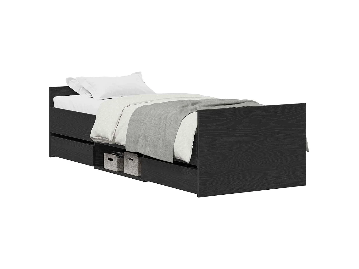 Cadre de lit Chêne noir 193 x 78 x 50 cm Bois d'ingénierie