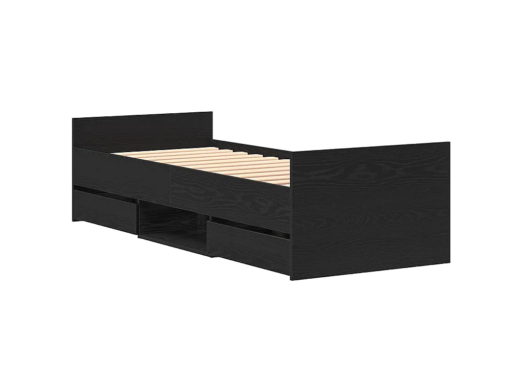 Cadre de lit Chêne noir 193 x 78 x 50 cm Bois d'ingénierie
