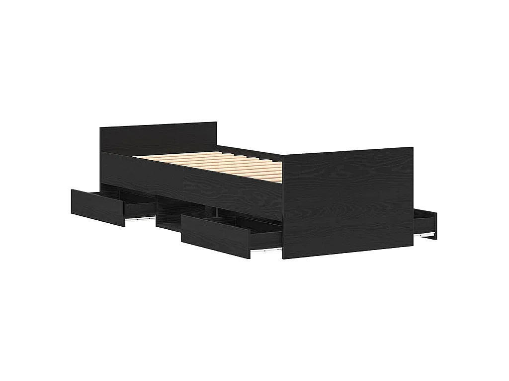 Cadre de lit Chêne noir 193 x 78 x 50 cm Bois d'ingénierie