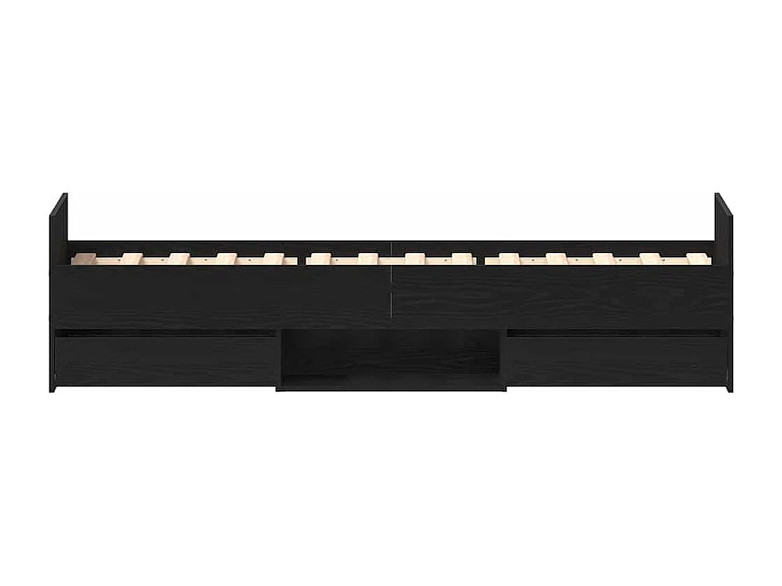 Cadre de lit Chêne noir 193 x 78 x 50 cm Bois d'ingénierie