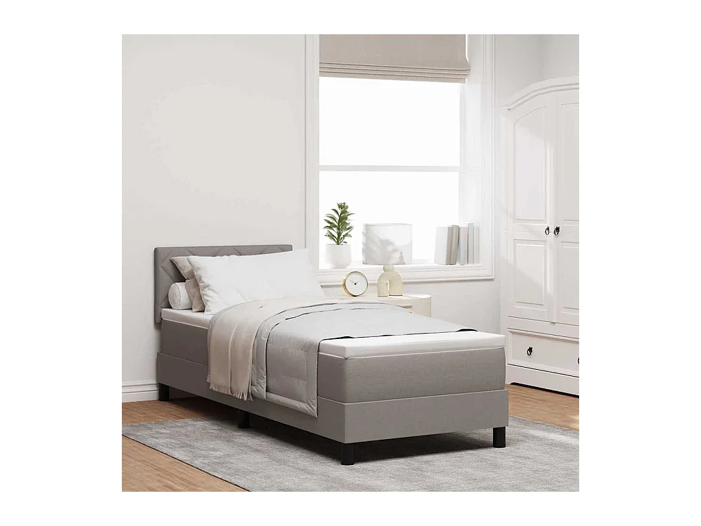 Boxspring bed met matras met hoofdeinde Taupe 80 x 200 cm Stof