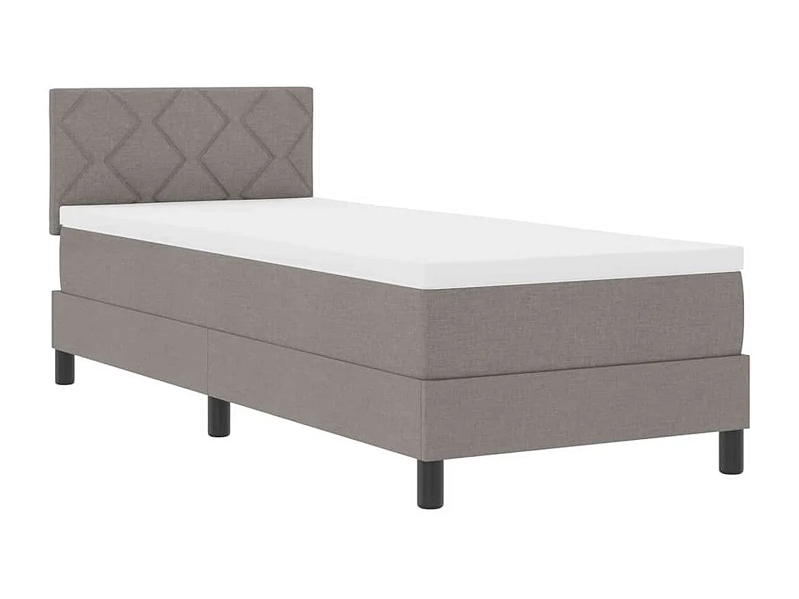 Lit à ressorts avec matelas avec LED Taupe 80 x 200 cm tissu