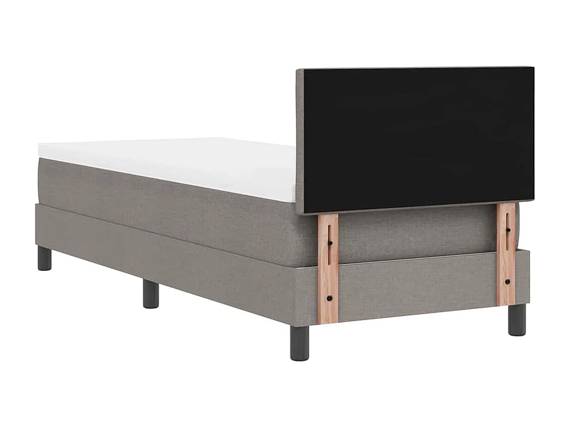 Lit à ressorts avec matelas avec LED Taupe 80 x 200 cm tissu