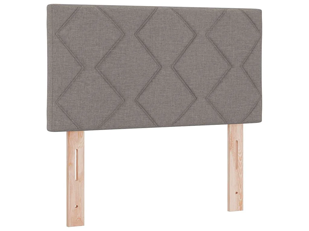 Lit à ressorts avec bandes LED Taupe 80 x 200 cm tissu