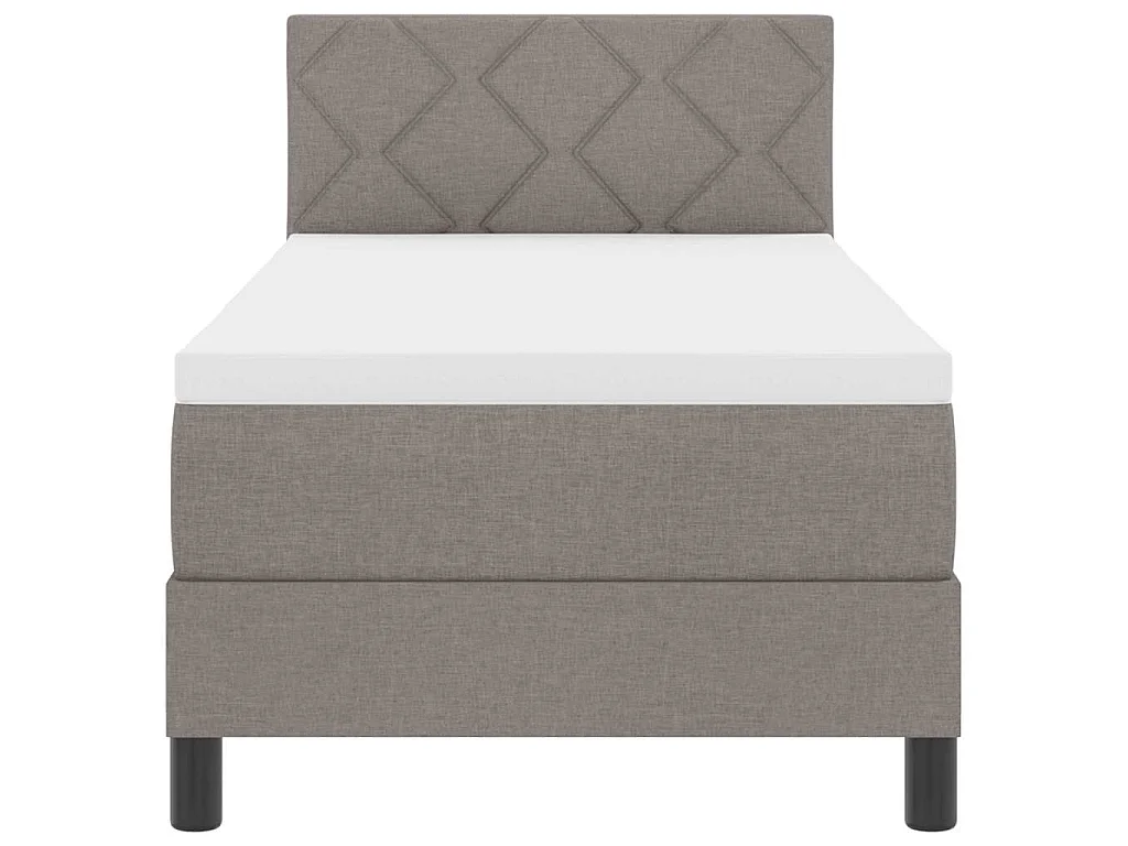 Lit à ressorts avec bandes LED Taupe 80 x 200 cm tissu