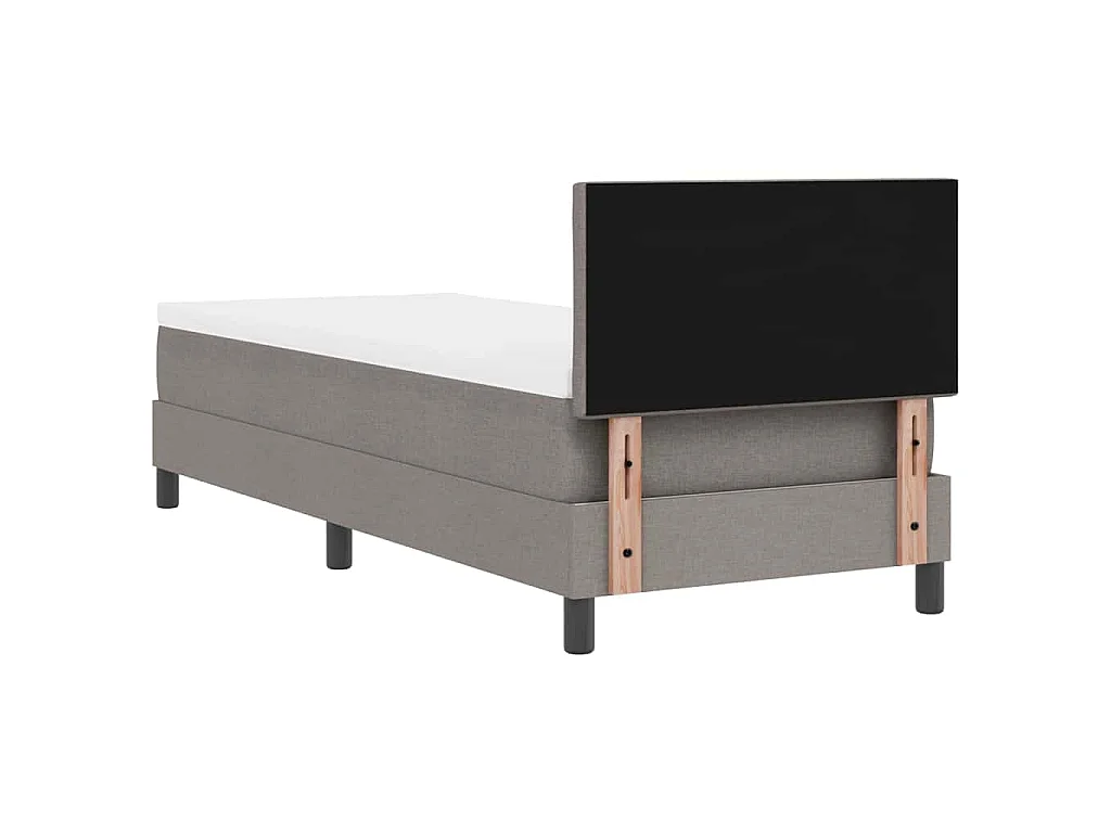 Lit à ressorts avec bandes LED Taupe 80 x 200 cm tissu