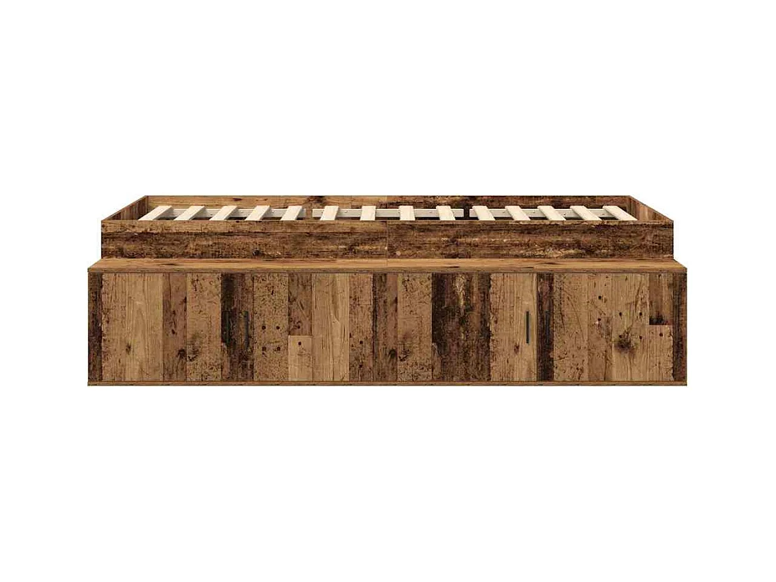 Cadre de lit avec rangement Bois ancien 80 x 200 cm