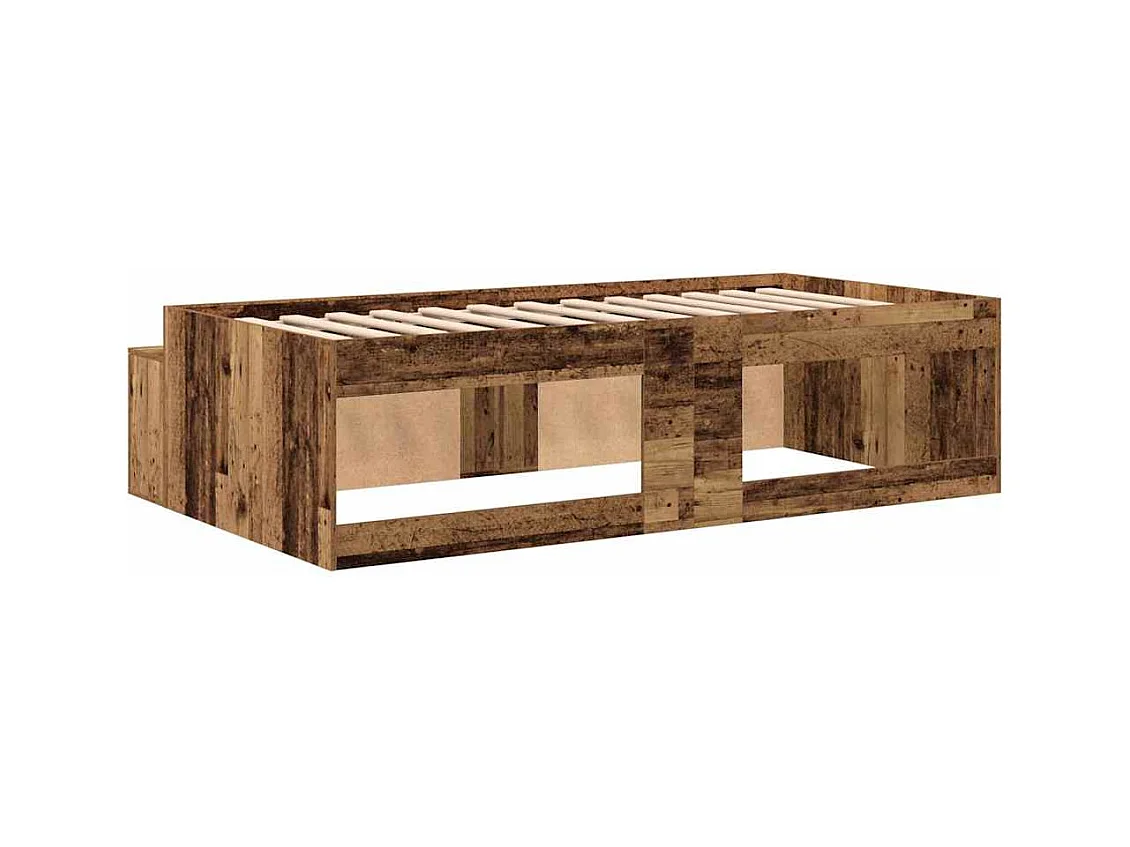 Cadre de lit avec rangement Bois ancien 80 x 200 cm
