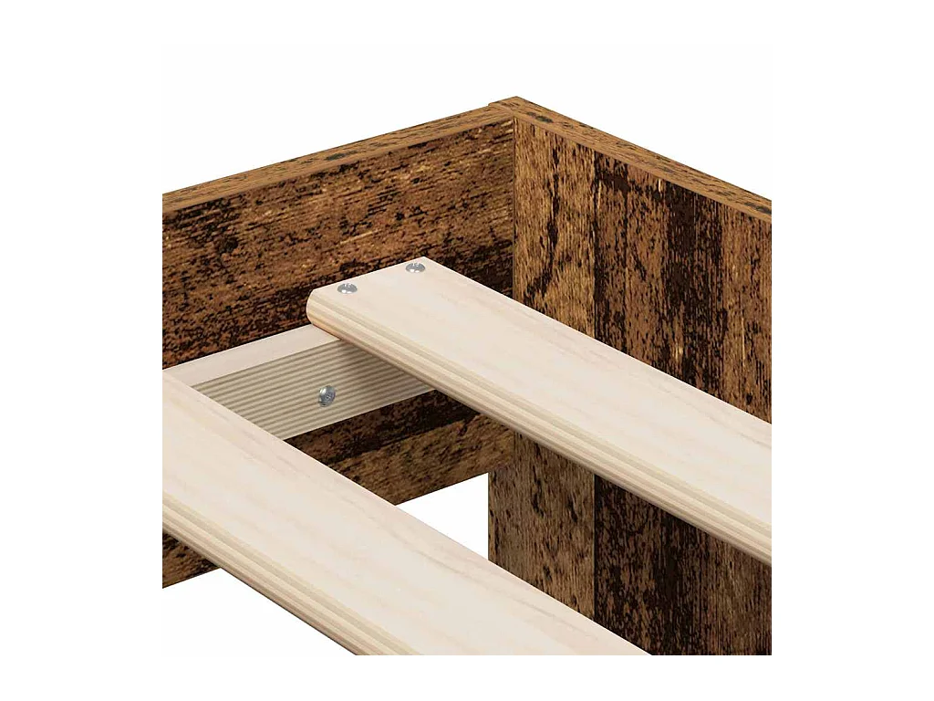 Cadre de lit avec rangement Bois ancien 80 x 200 cm