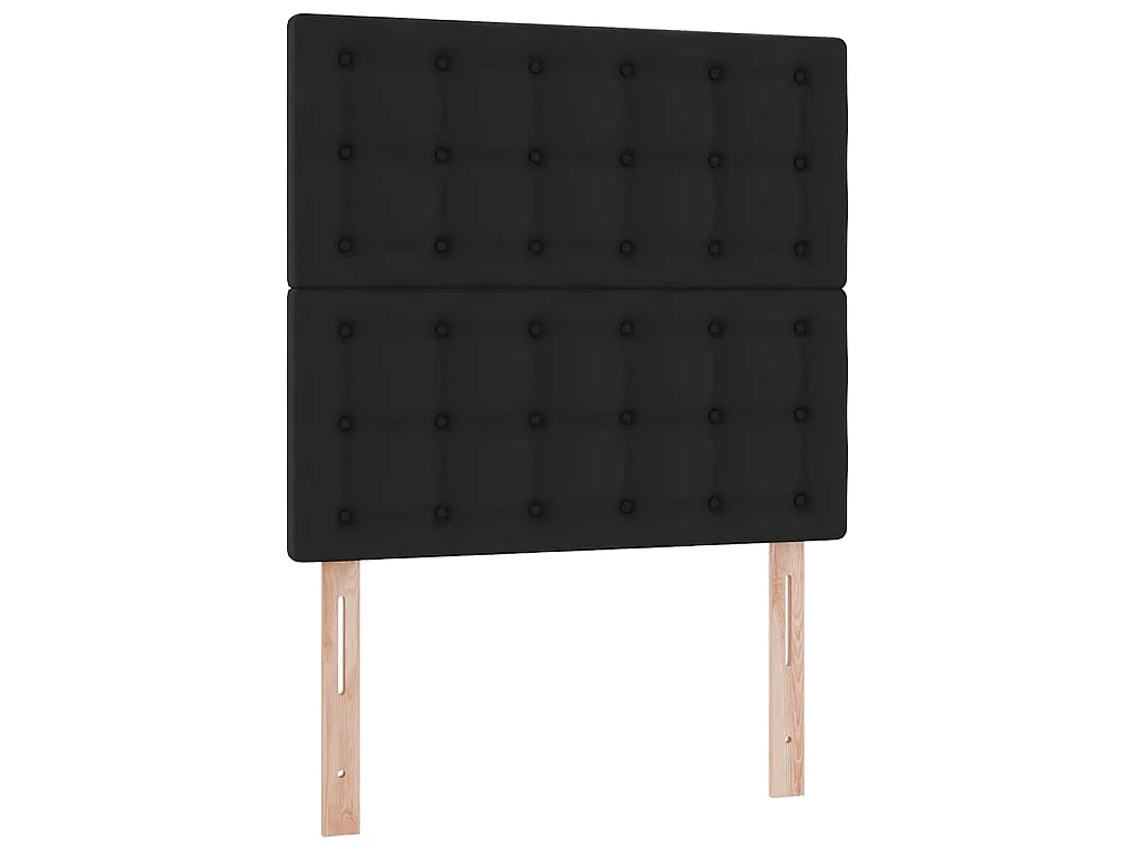 Ottoman-Bett mit Matratze & LEDs Schwarz 80x200 cm Kunstleder