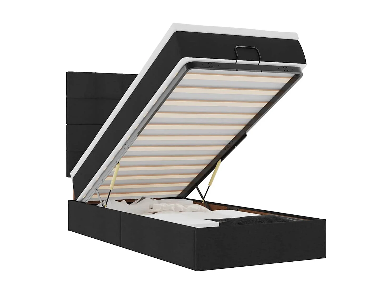 Ottoman bed met matras 80x200cm stof zwart