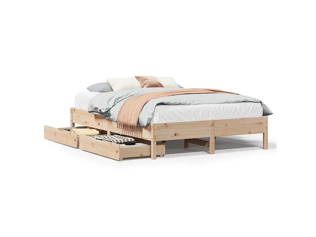 Cama sem colchão 135x190 cm madeira de pinho maciça