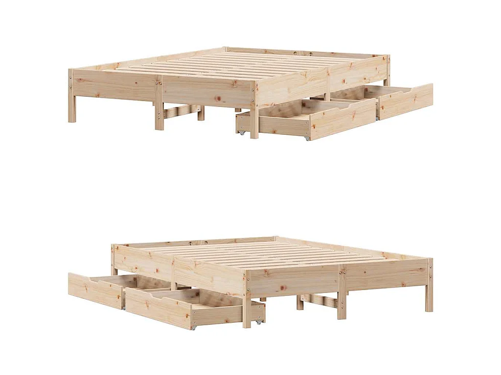 Cama sem colchão 135x190 cm madeira de pinho maciça