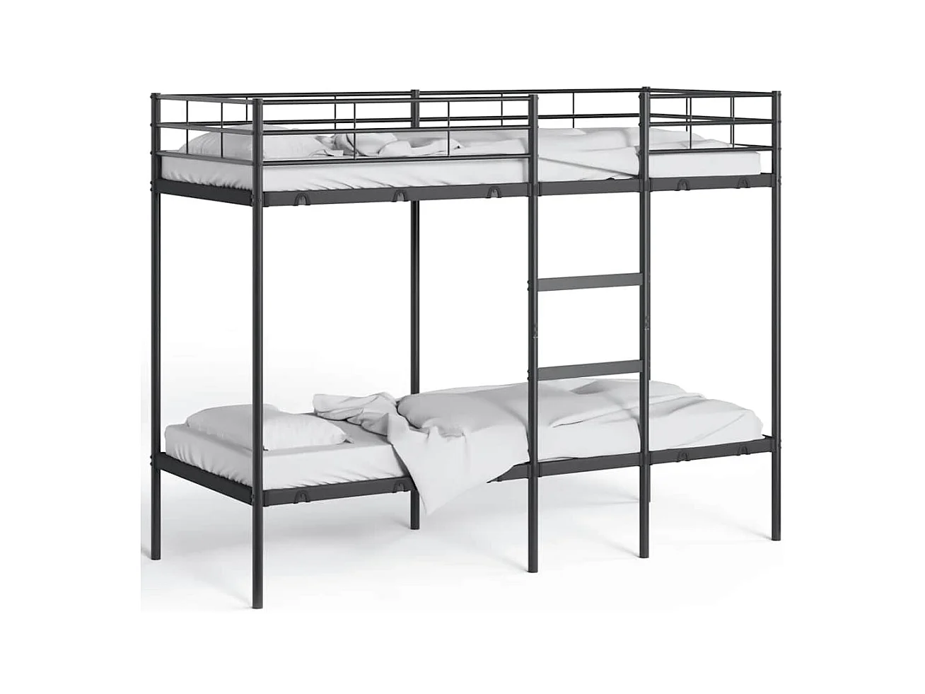 Stapelbed zonder matras 80x200 cm staal zwart