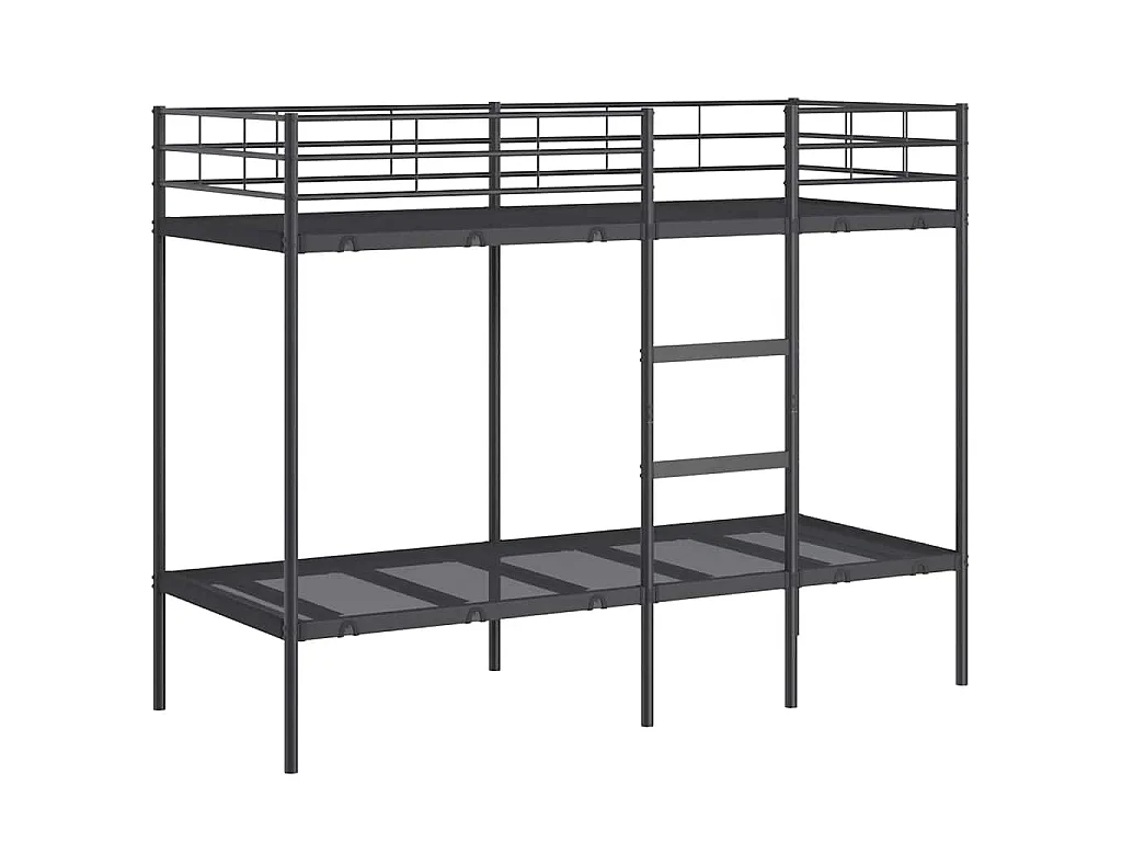 Lit superposé sans matelas noir 80x200 cm acier